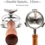 58mm Three Ears Portafilter for Espresso Coffee Machine Compatible with Breville Sage Barista Max,Double Spouts,Non-pressurized Basket,Basket Removal Tool Image 3