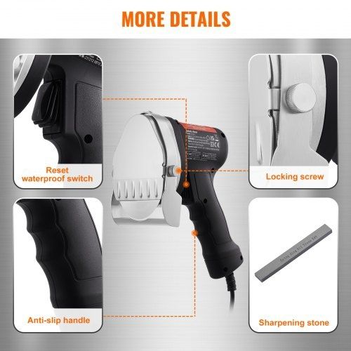 Electric Shawarma Knife, 80W Professional Turkish Kebab Knife, Commercial Stainless Steel Gyro Cutter, Doner Kebab Meat Slicer