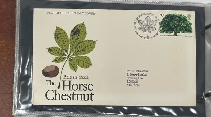 Collection of 38 Stamp First Day Covers, 1872-75 housed in Royal Mail small album with good range and including definitive values plus regionals. 38 images of contents