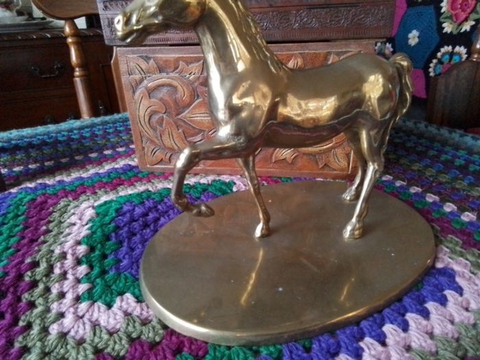 Large Brass Horse Ornament