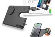 Hoco CQ1 Flash Folding Apple Watch 3-In-1 Wireless Fast Charger Black