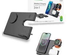 Hoco CQ1 Flash Folding Apple Watch 3-In-1 Wireless Fast Charger Black