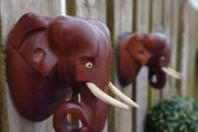 Vintage Handcarved Elephant Plaques