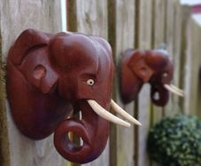 Vintage Handcarved Elephant Plaques