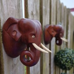 Vintage Handcarved Elephant Plaques