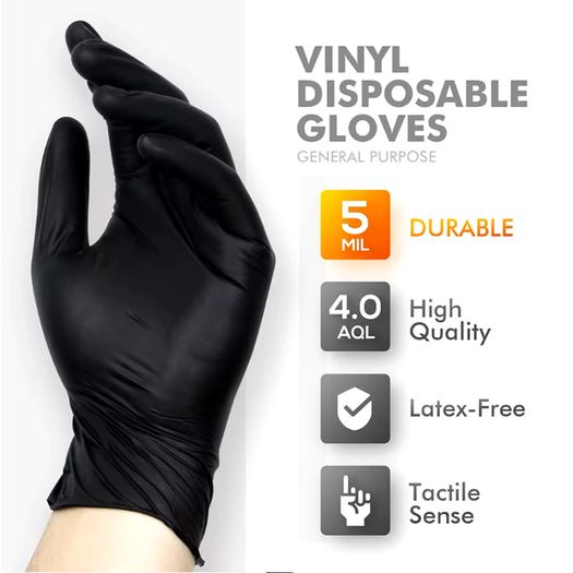 50PCS Bagged Disposable Gloves Black Disposable Gloves Household Kitchen Cooking Tools Car Wash Household Cleaning