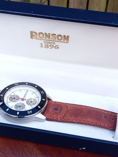 PRICE DROP,  "RONSON",  mens chronograph watch, new in presentation box,