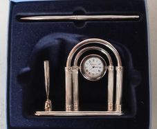 Newbridge Silverware Desk Clock and Pen