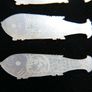 Antique 18th Century Chinese Mother Of Pearl Fish Gaming Counters Image 3
