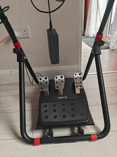 Logitech wheel, 6 speed shifter and stand