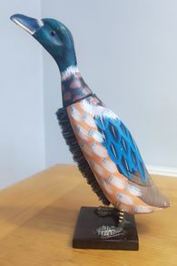 Wooden Hand Carved Hand Painted Duck Clothes Brush