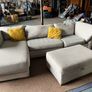 Grey corner sofa with matching footstool Image 6