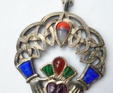 Claddagh pendant, Jewellery, Sol D'Or necklace,Statement jewellery, gift.