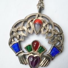 Claddagh pendant, Jewellery, Sol D'Or necklace,Statement jewellery, gift.