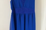 Royal blue chiffon dress UK 8