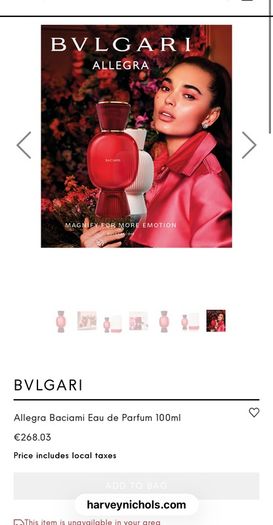 Bulgari Allegra Baciami 100ml niche parfum for her
