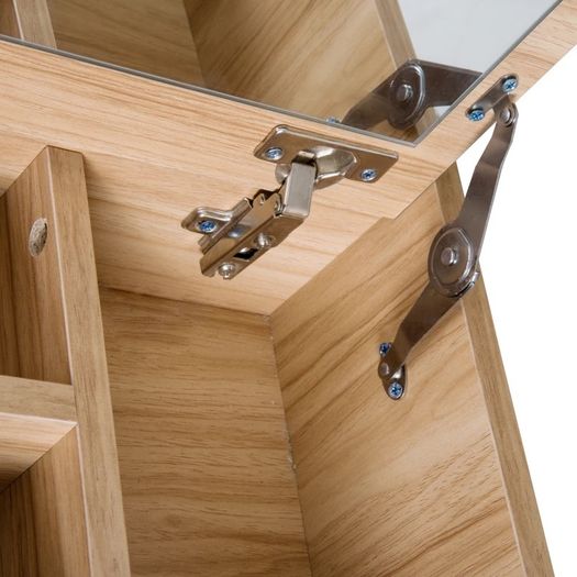 Dressing Table Set with Mirror & Stool-Wood Grain Colour (FREE POSTAGE)