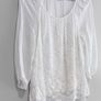 Pre Owned White Embroidered Boho Tunic Blouse Image 3