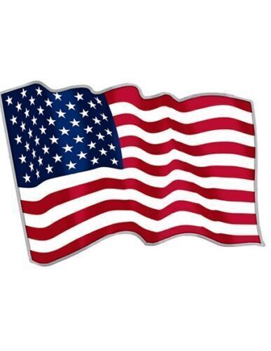 2023 Cameroon 1 Oz Silver Colored Shaped Coin Waving American Flag. Prooflike