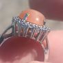 Stunning Sterling Silver Peach Moonstone Ring Image 6