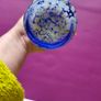 Vintage cobalt blue Bohemian glass vase Image 4