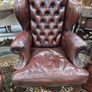 Pair of Vintage Leather Wingback Chairs  Classic Chesterfield Style Image 3