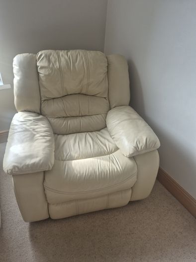 Cream Leather Sofa