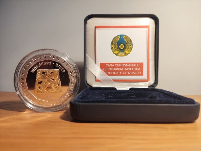 Kazakhstan 500 Tenge 2006 Silver / Au gilded 'Gold of Nomads - RIDER' Box/CoA
