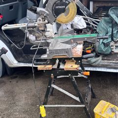 hitachi table saw with table and converter box