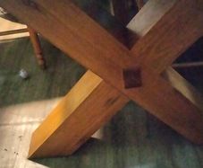 Wooden dining table and 6 chairs
