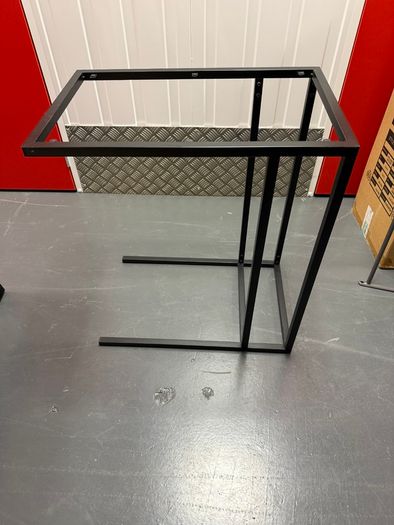 Stand, black/glass, 35x65 cm