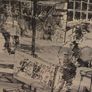 Vintage large French Etching of Paris Street framed Image 9