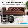 STARTSO WORLD 200ml Leather Recolouring Balm with 100mlLeather Conditioner, Gray Leather Repair Kit for Furniture, Leather Scratch Remover,Leather Colour Restorer for Couches, Car Seats Image 2