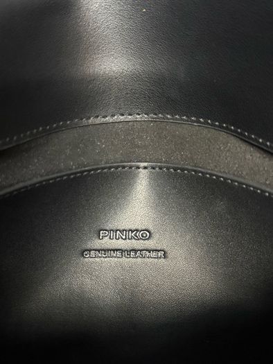 Pinko Love Bag Black Chevron Leather Shoulder Bag Original + Dust Bag
