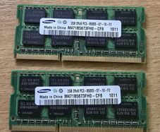 2 X Samsung 2gb 2rx8 Pc3-8500s So-dimm Laptop Ram M471b5673dh1-cf8