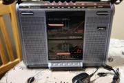 From 1998 Emerson CTR 947 Portable Twin - Dual 7 Cassette Radio Vintage Bombox, Made in Korea, full working.