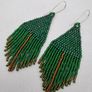 Green earrings, silver earhooks Image 6