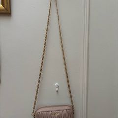 Miu Miu Matelasse Leather Belt Bag with Chain Strap