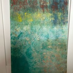 Large abstract green painting