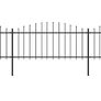 Garden Fence with Spear Top Steel (0.5-0.75)x8.5 m Black Image 2