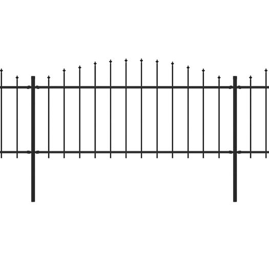 Garden Fence with Spear Top Steel  Black