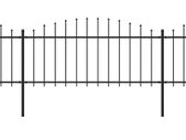 Garden Fence with Spear Top Steel  Black