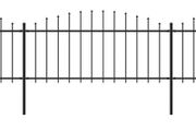 Garden Fence with Spear Top Steel  Black