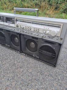 Vintage Sharp Boombox Gf-777z Stereo Double Metal Cassette Monster Ghettoblaster