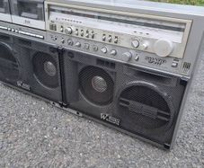 Vintage Sharp Boombox Gf-777z Stereo Double Metal Cassette Monster Ghettoblaster