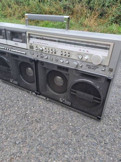 Vintage Sharp Boombox Gf-777z Stereo Double Metal Cassette Monster Ghettoblaster