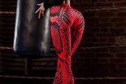 Brand new Red snakeskin leggings, size M