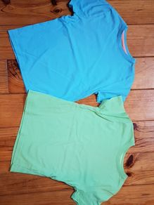 Age 7-8 Blue and Green Teeshirts
