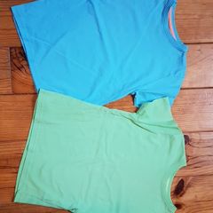 Age 7-8 Blue and Green Teeshirts