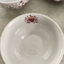 SET OF 4 SOUP BOWLS  the Staffordshire Potteries in Stoke-on-Trent, England. The text "Flowers Made by Royal Tudor Stoke-on-Trent England Image 3